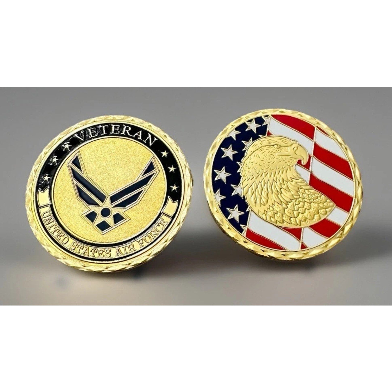 U.S. Air Force Veteran Challenge Coin ·FAST SHIPPING· ·NEW· w/ Achievement Award