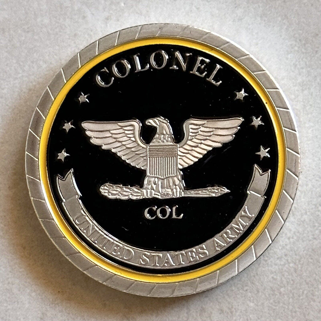 COLONEL ARMY MILITARY CHALLENGE COIN USA Army Come With Velvet Case