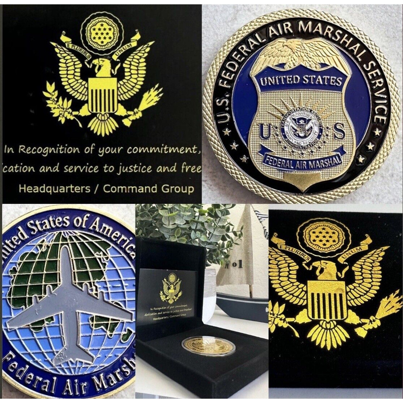 U S Federal Air Marshal Challenge Coin USA