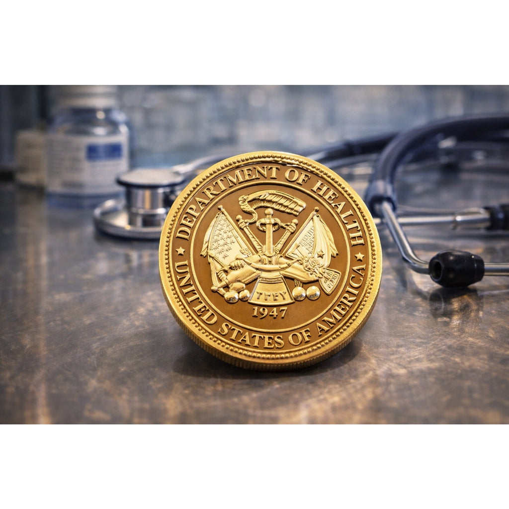 US ARMY MEDICAL CORPS Challenge Coin With Velvet Case Retirement Award
