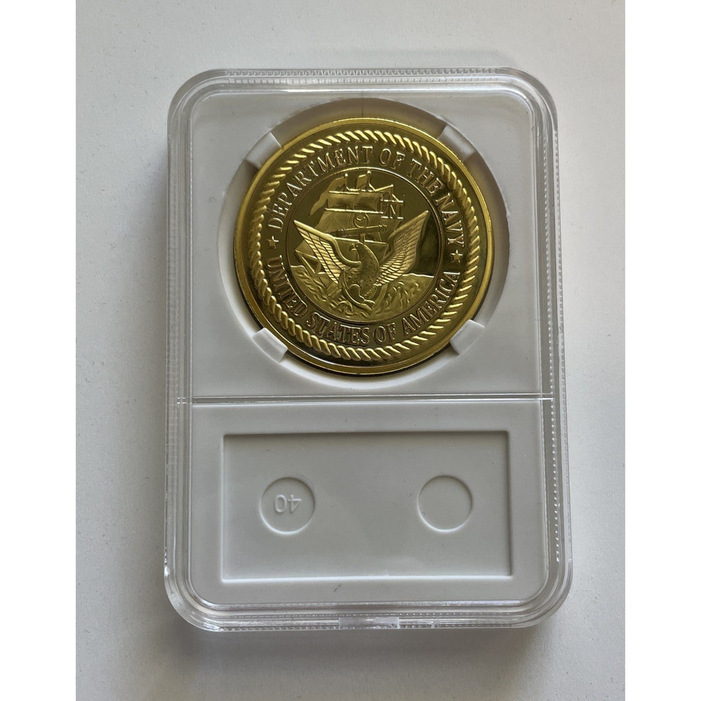 US NAVY SEAL TEAM ONE Challenge With White Display Case. OFFICIAL LIC 23125