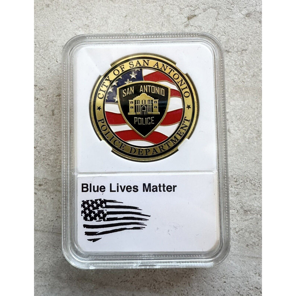 City of San Antonio Police Dept Challenge Coin With Case