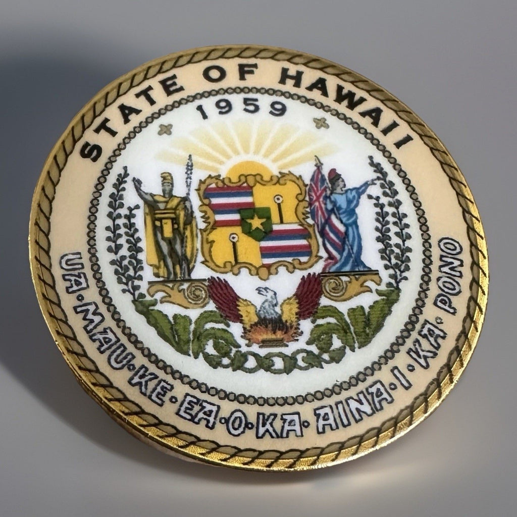 HAWAII State Seal 1959 Colorized Collectible Challenge Coin W/ Blue Velvet Case M