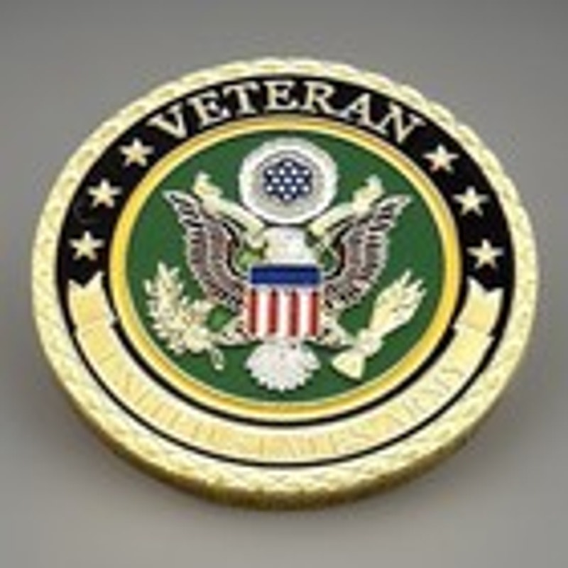 US Army Veteran Challenge Coin Keychain . Fast Shipping! Perfect Gift!