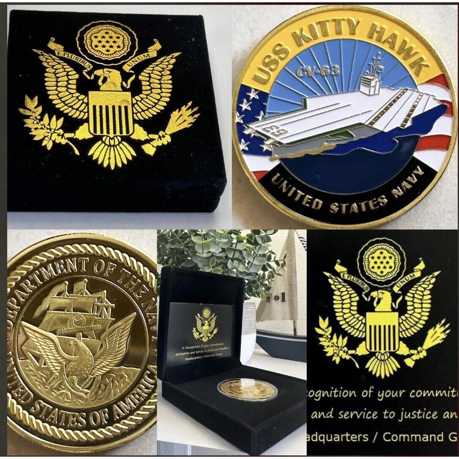 US NAVY - USS KITTY HAWK - CV-63 - Challenge Coin USA
