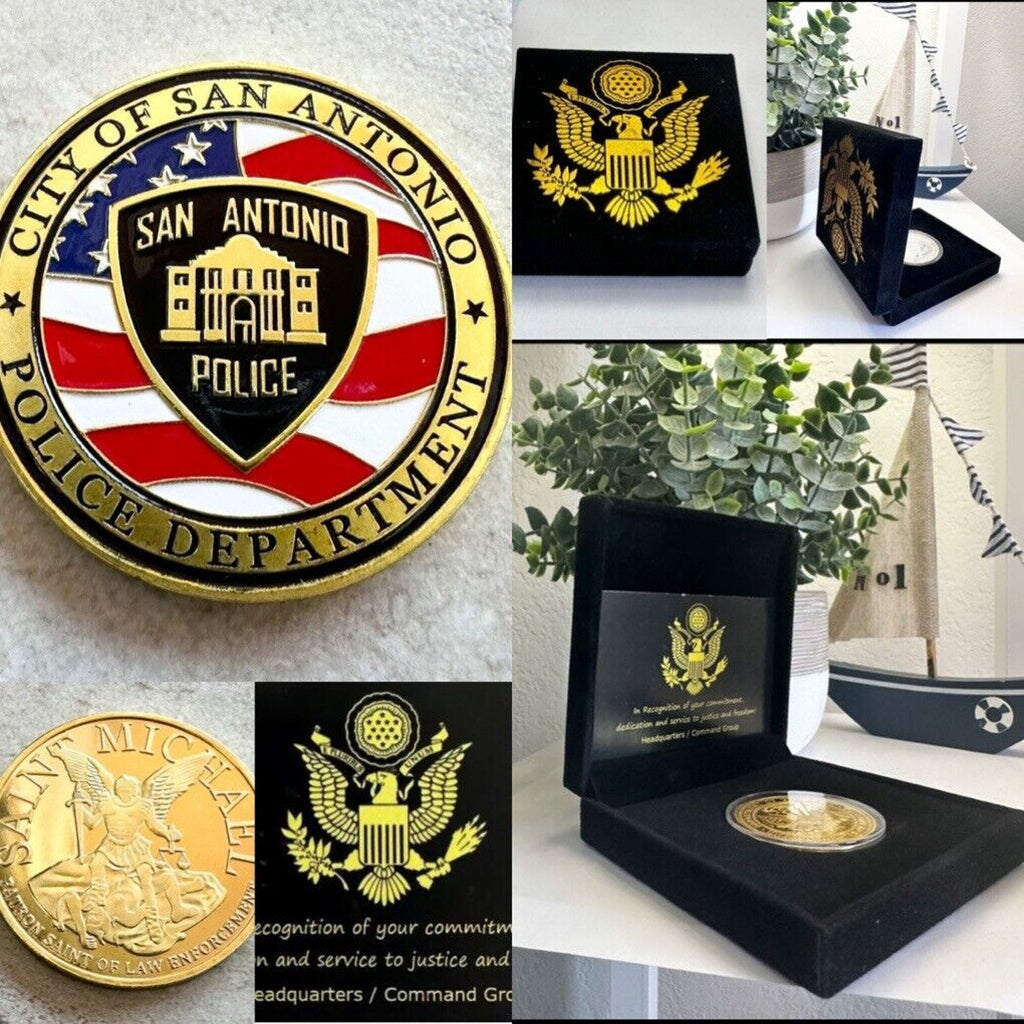 City of San Antonio Police Dept Challenge Coin With Special Velvet Case