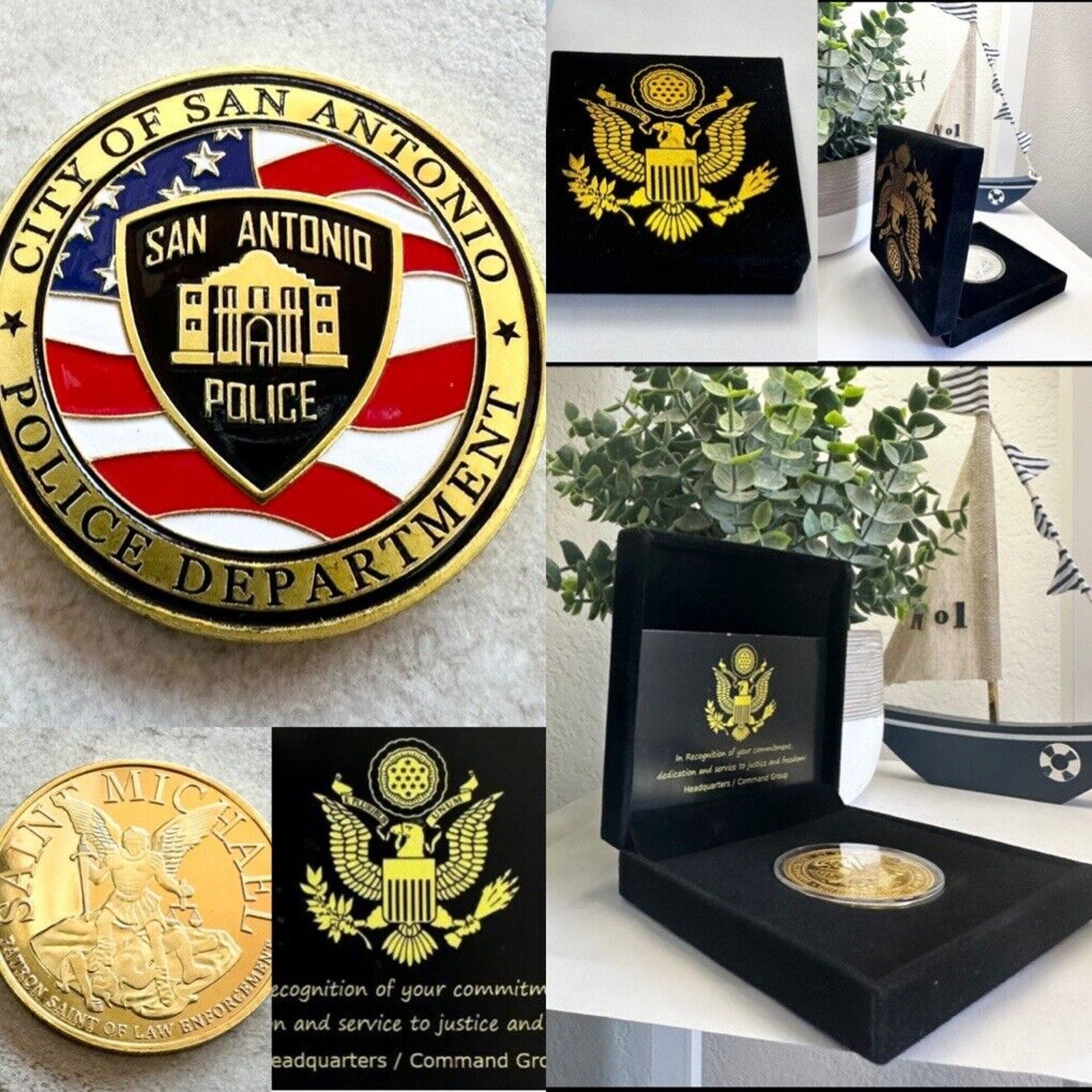 City of San Antonio Police Dept Challenge Coin With Special Velvet Case