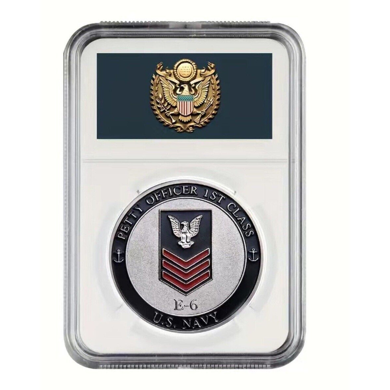U.S. NAVY COIN: E6 PETTY OFFICER FIRST CLASS Come With Case