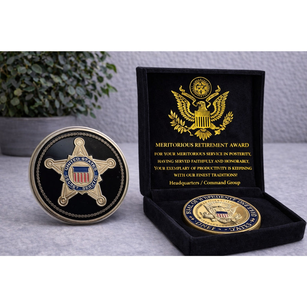 United States Secret Service Coin President Challenge w/ Retirement Award