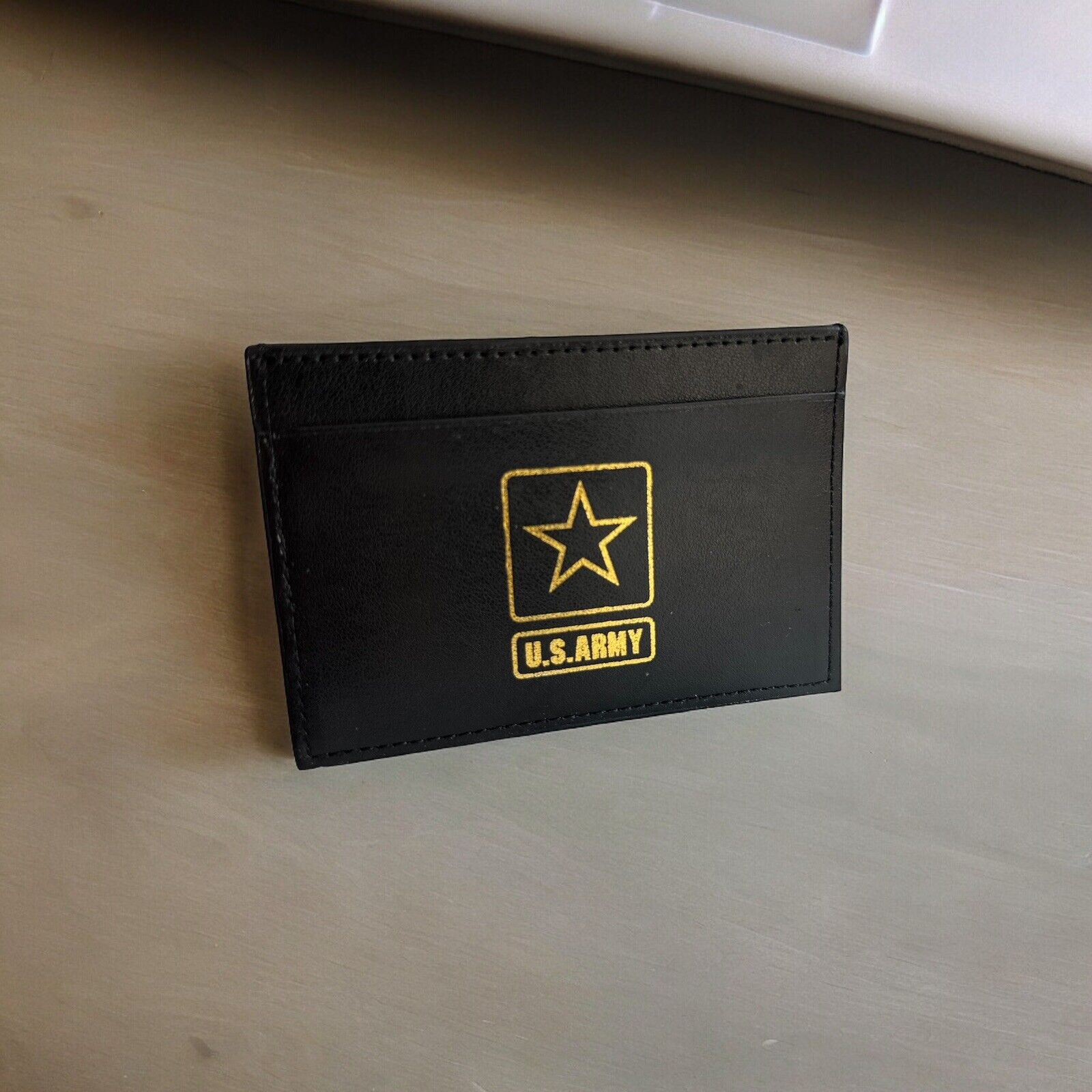 US Army Logo Leather Wallet (Black)