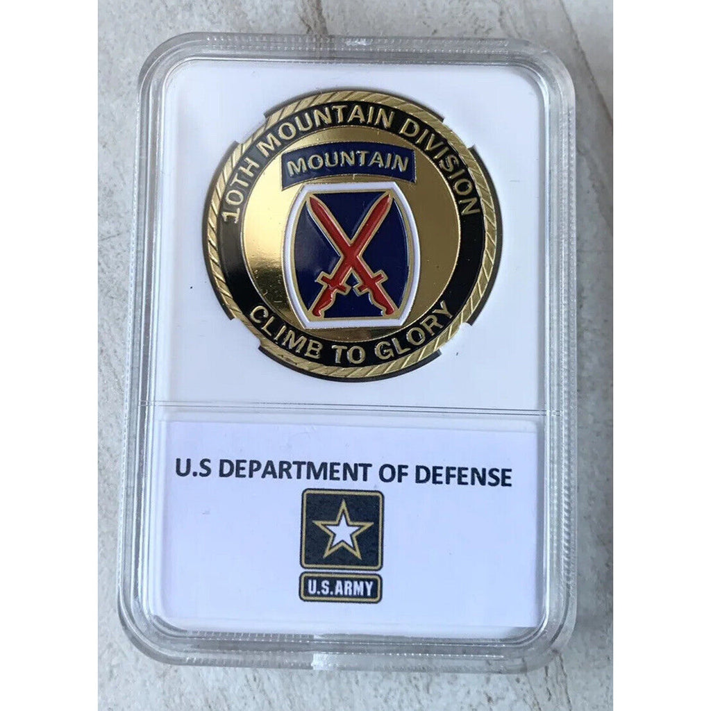 US ARMY TEN X INFANTRY 10th MOUNTAIN DIVISION FORWARD COMBAT Coin