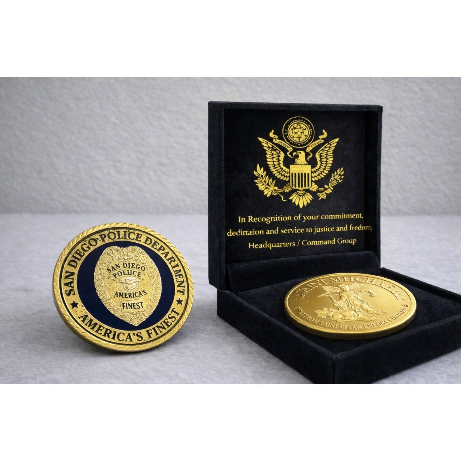 CITY OF SAN DIEGO POLICE DEPT Challenge Coin w/ Achievement Award