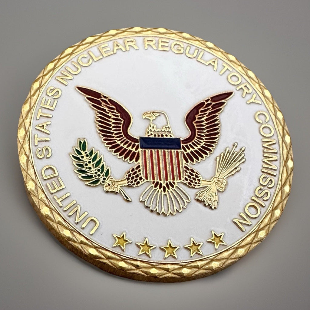 Nuclear Regulatory Commission Challenge Coin With Blue Velvet Case.