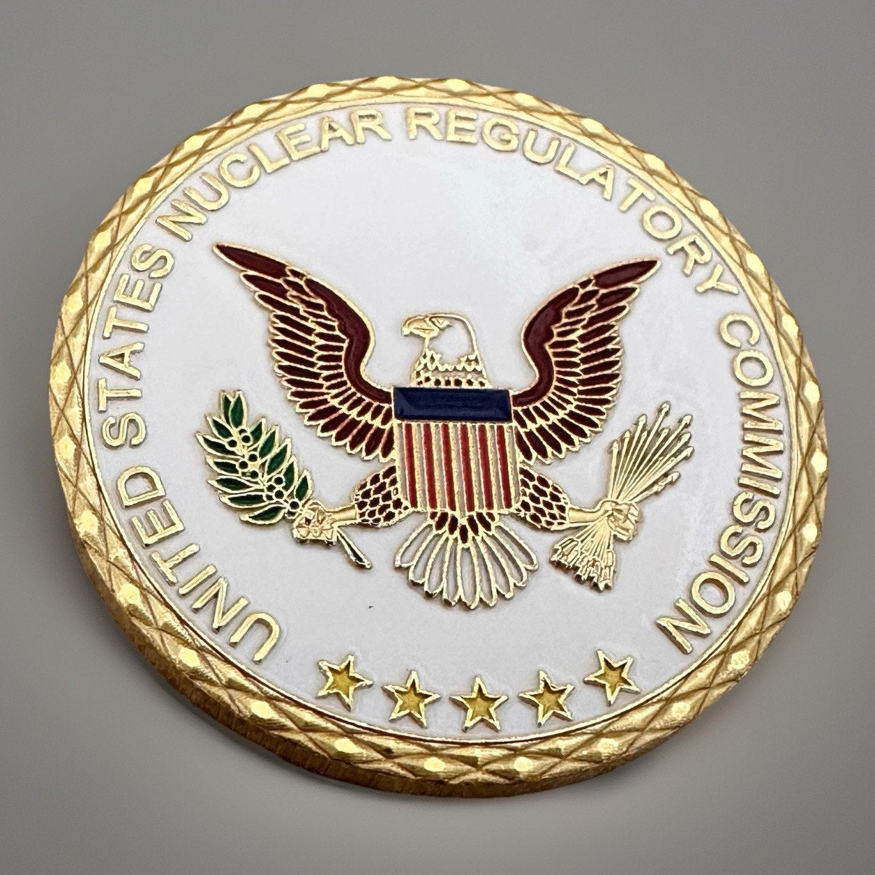 Nuclear Regulatory Commission Challenge Coin With Blue Velvet Case.