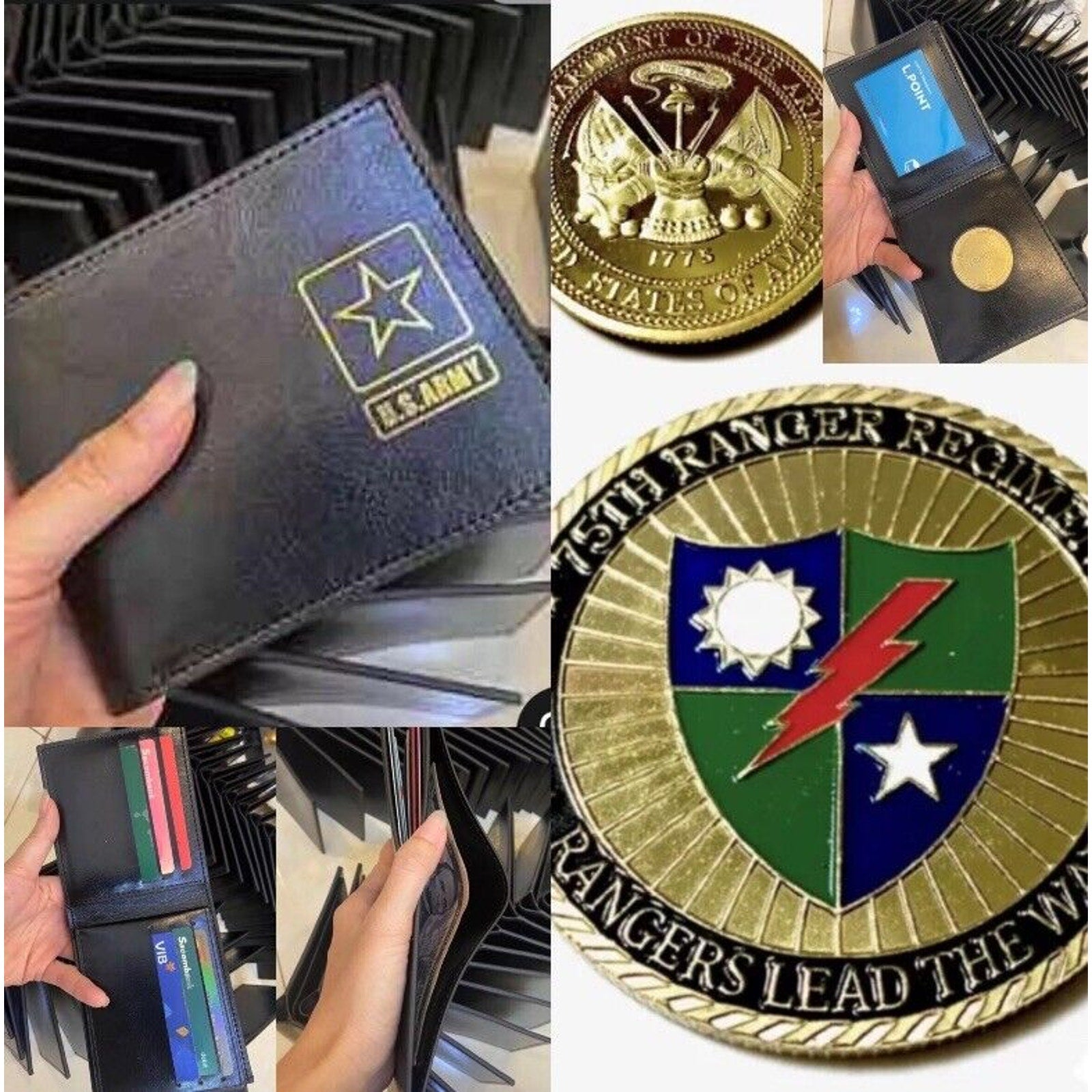 US Army Rangers Special Operation With Credential coin holder wallet