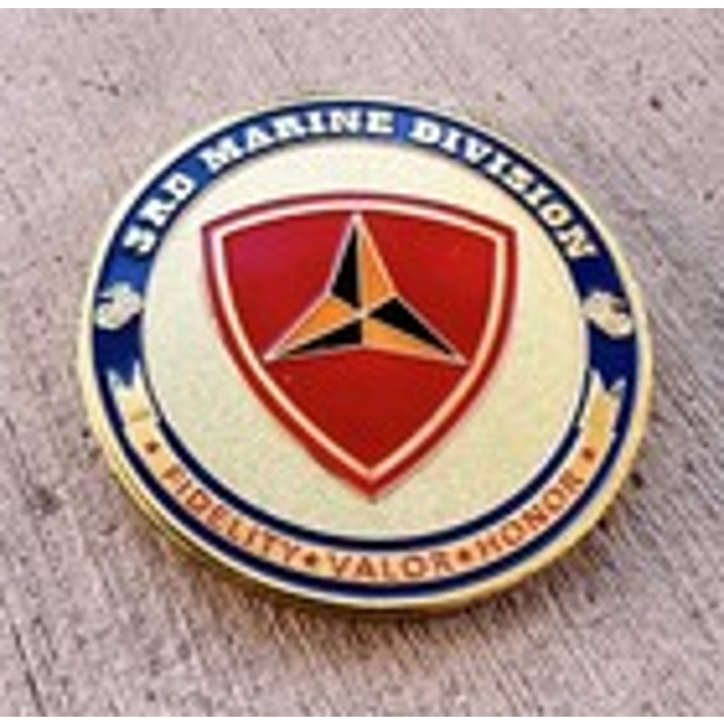 US MARINE CORPS - 3rd MARINE DIVISION Coin with velvet case