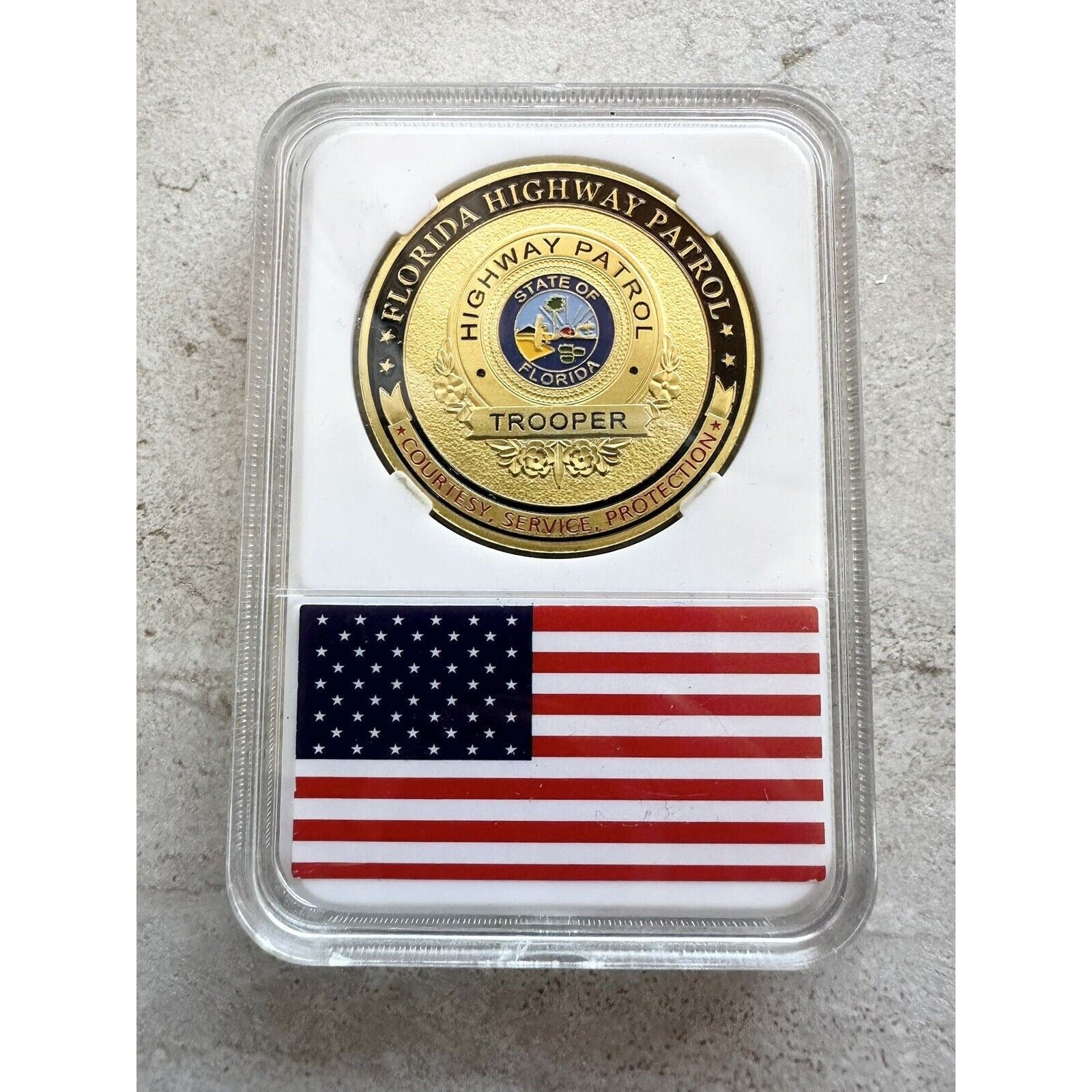 FLORIDA HIGHWAY PATROL Challenge Coin With Case