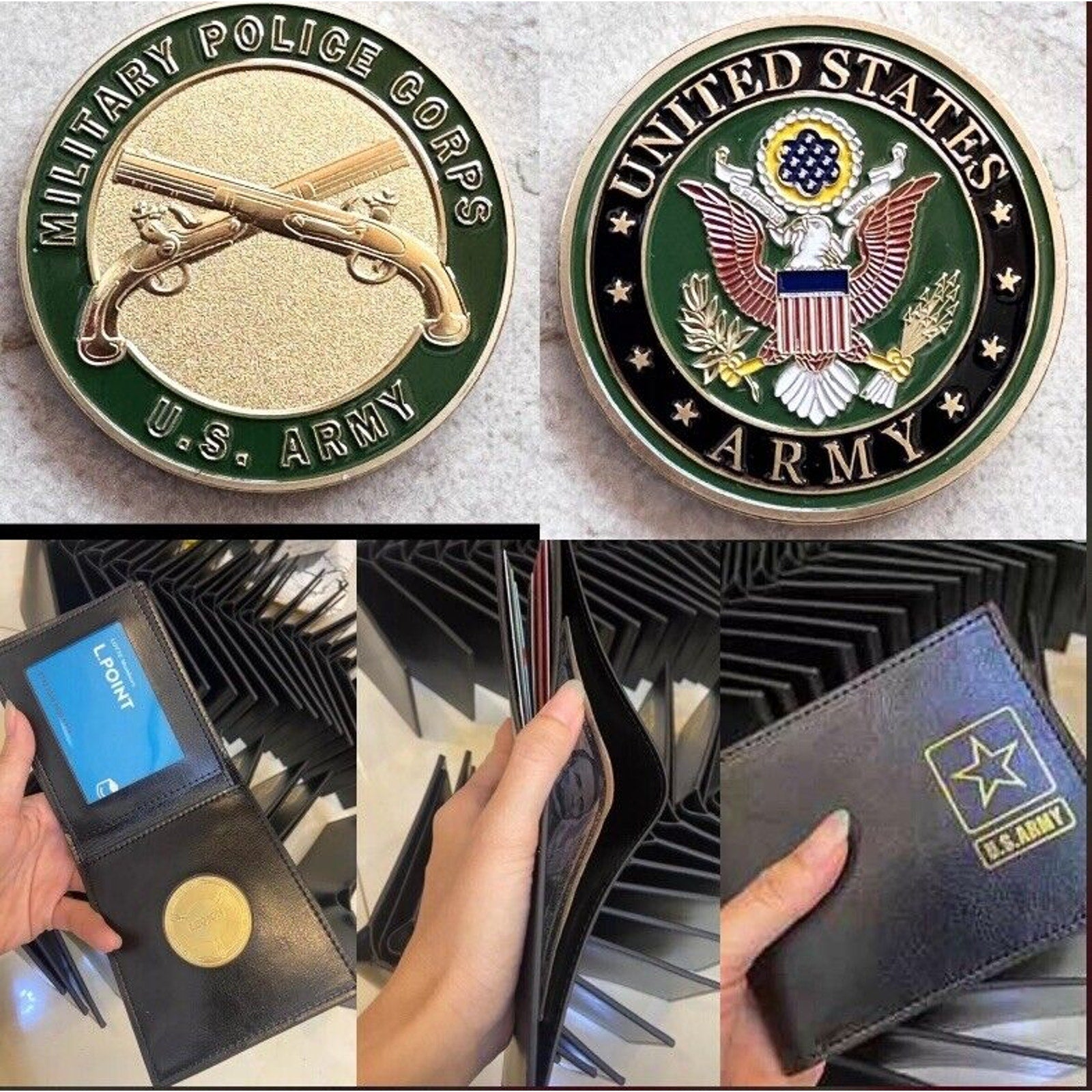 MILITARY POLICE Officer -Army withCredential coin holder wallet