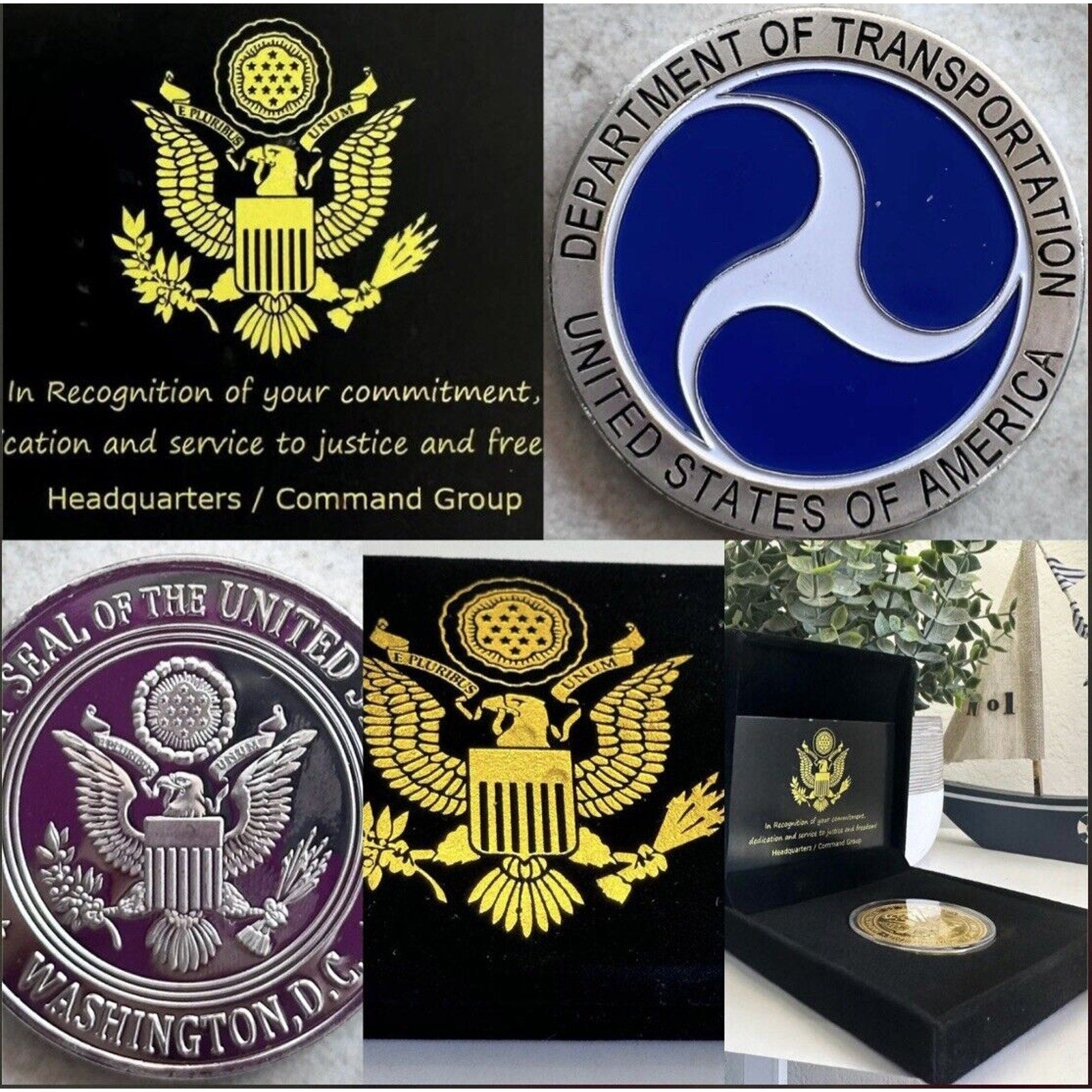 U S Department of the Transportation Challenge Coin USA amy