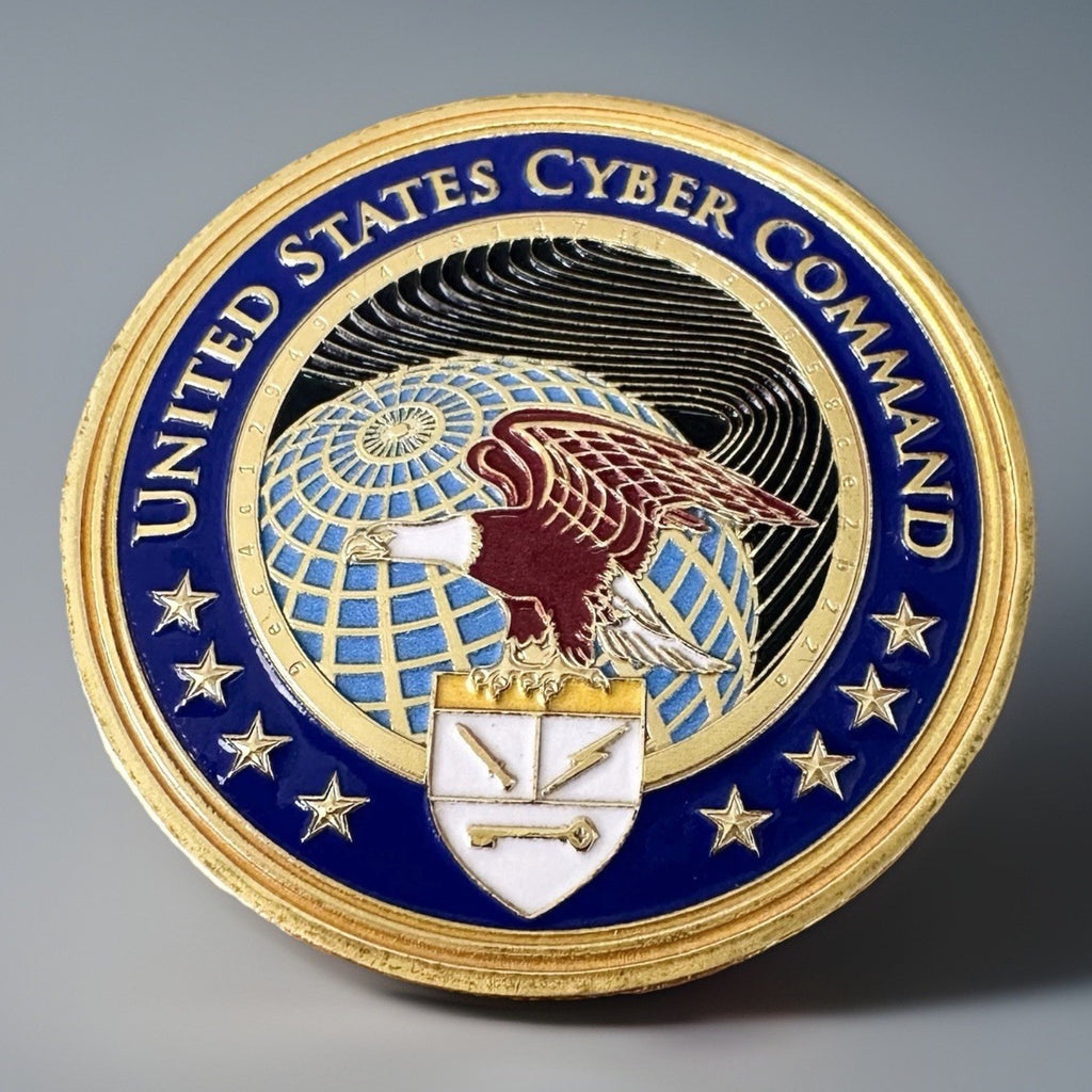 US CYBER COMMAND-Department of Defense Challenge Coin USCYBERCOM W/ Velvet Case