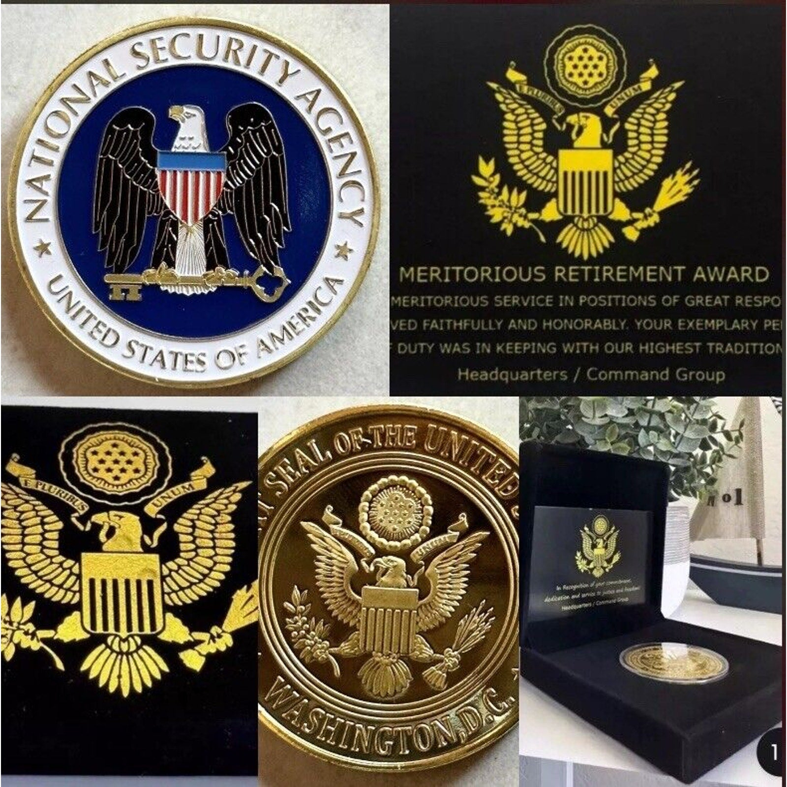 National Security Agency NSA Challenge Coin Retirement Award