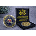 Department of Justice Federal Bureau Of Investigation Coin w/ Retirement Award