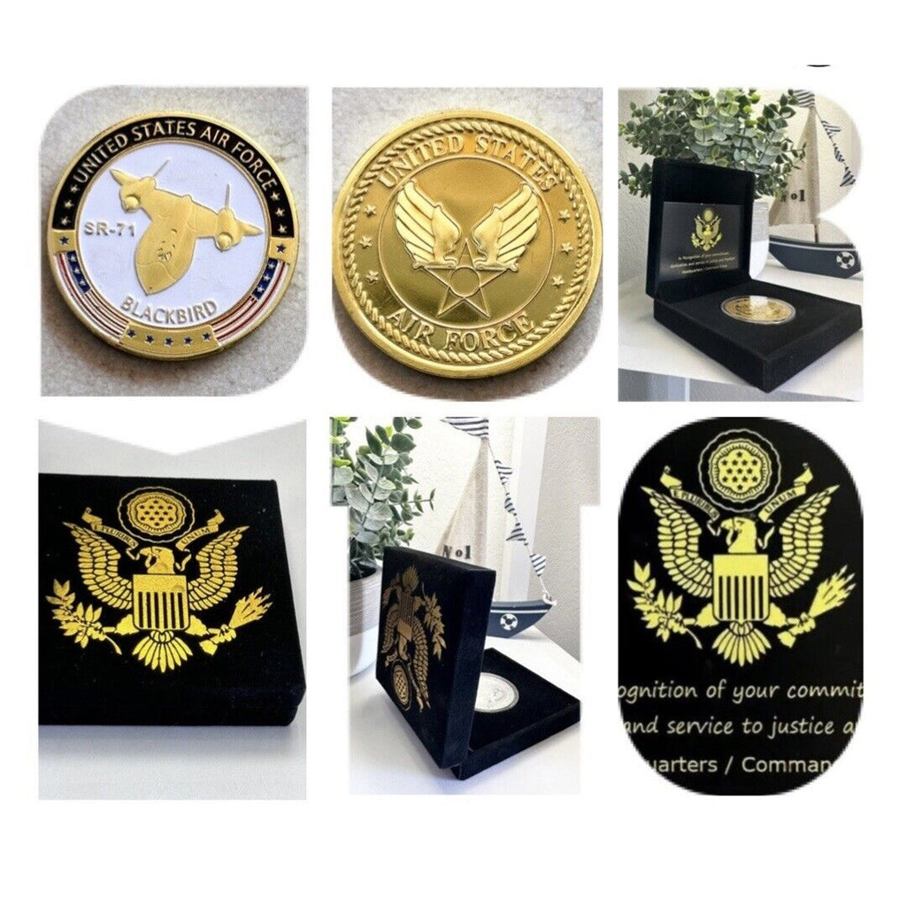 U S AIR FORCE SR-71 BLACKBIRD Challenge Coin With Special Velvet Case