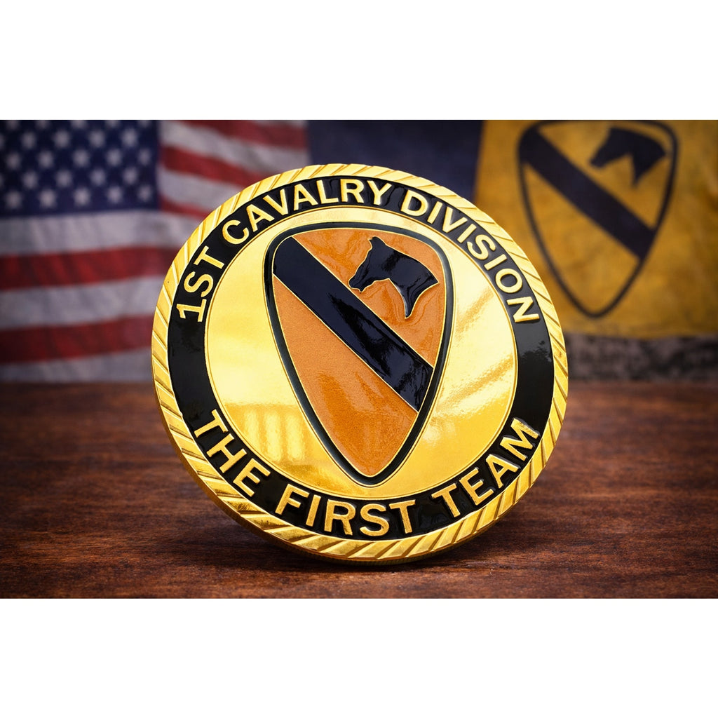 U.S. Army 1st Cavalry Division Challenge Coin with Case ·FAST SHIPPING· ·NEW·