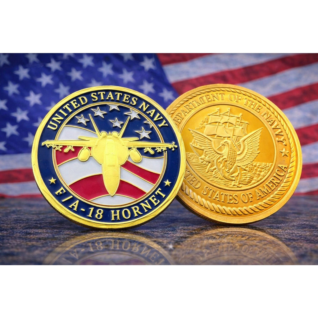 F/A-18 Hornet Challenge Coin US NAVY-Attack Jet ·FAST SHIPPING· ·NEW· with case