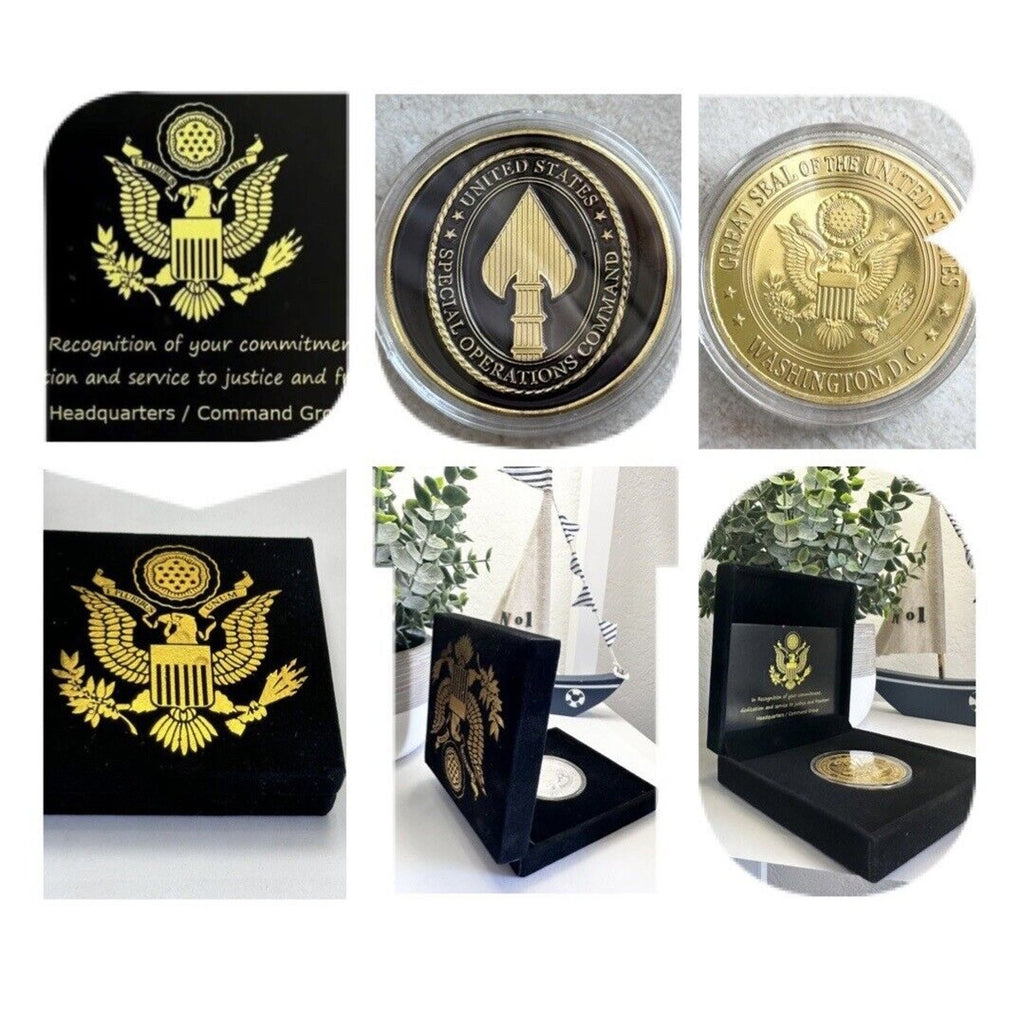UNITED STATES SPECIAL OPERATIONS COMMAND Challenge Coin USA With Velvet Case