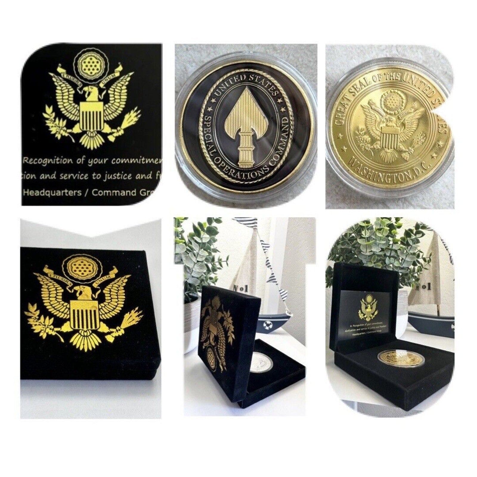 UNITED STATES SPECIAL OPERATIONS COMMAND Challenge Coin USA With Velvet Case