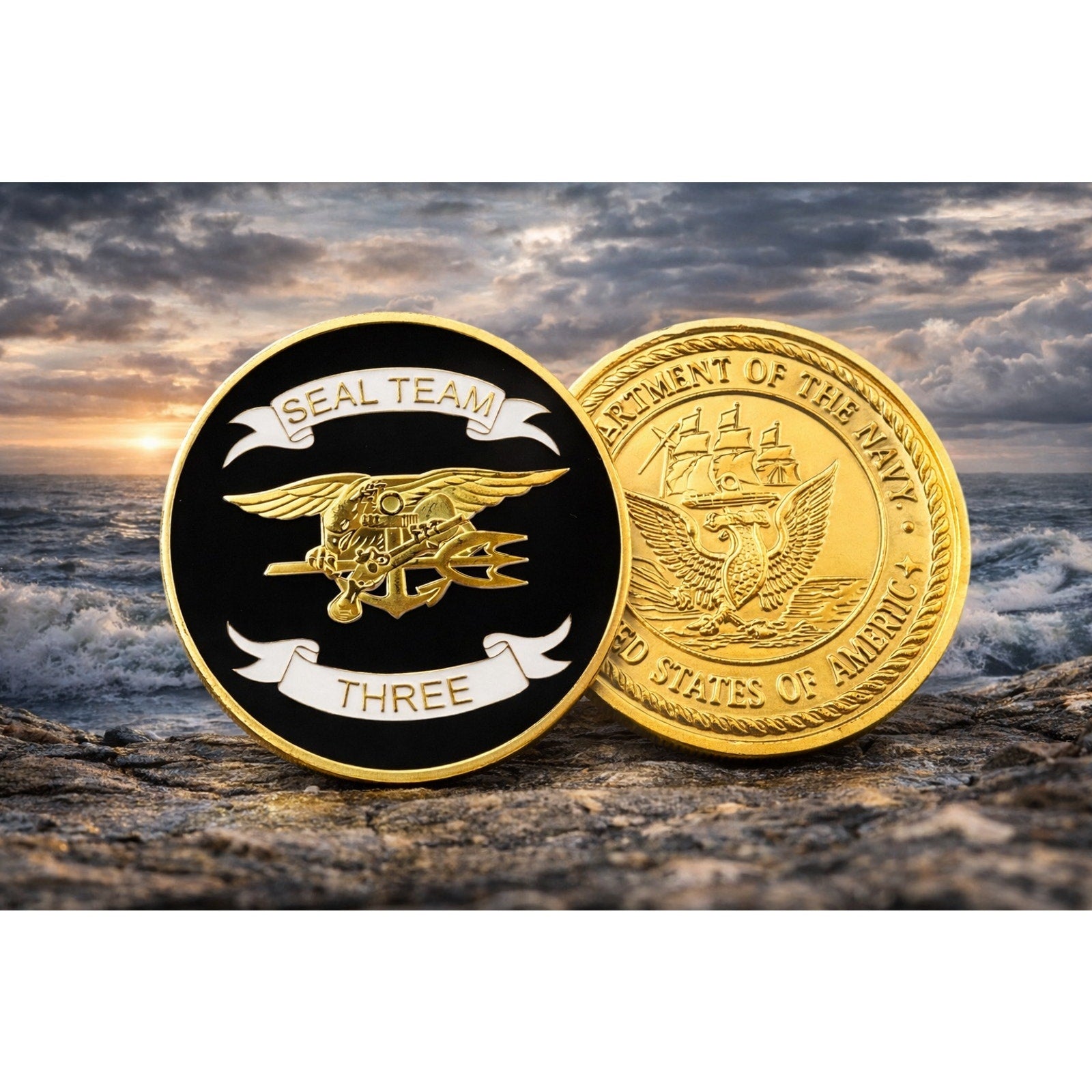 US NAVY SEAL TEAM THREE Challenge Coin ·FAST SHIPPING· ·NEW· with case USA