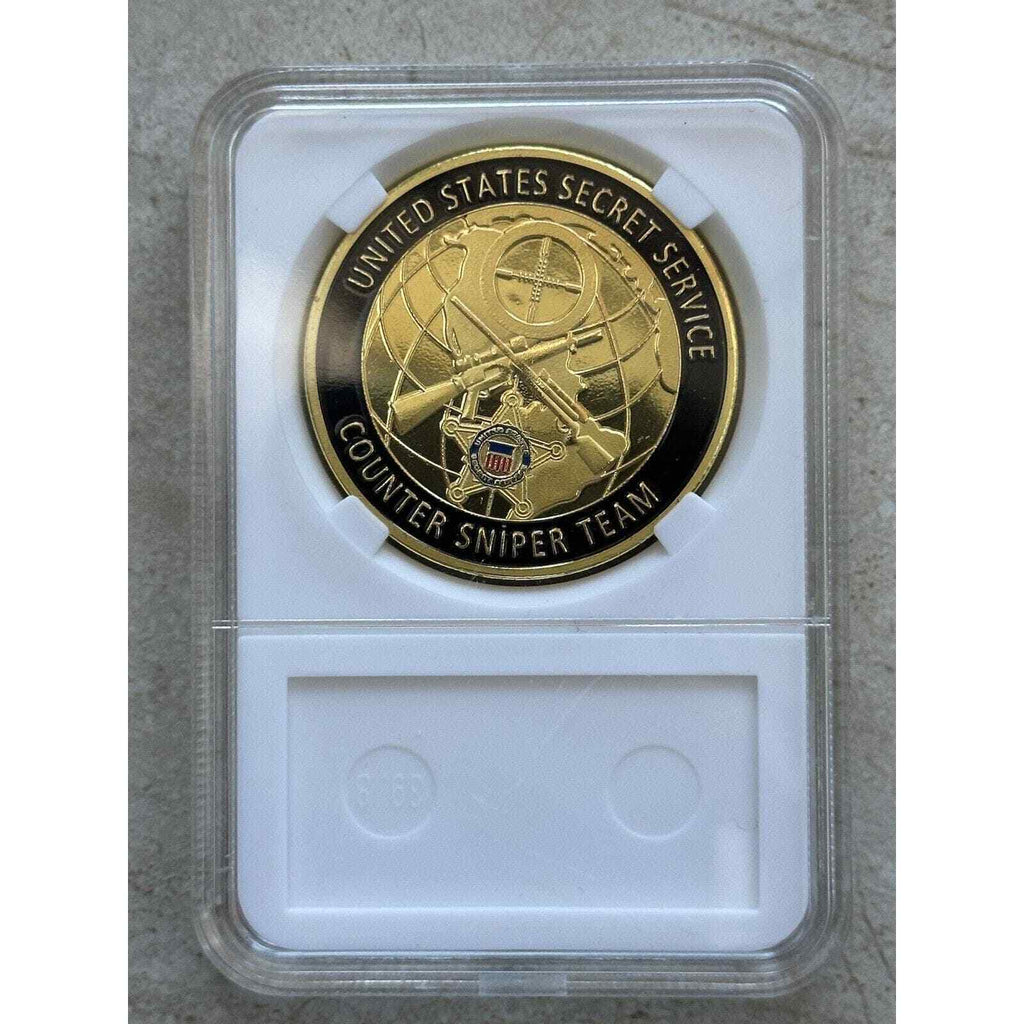 United States Secret Service Counter Sniper Team Challenge Coin With Case