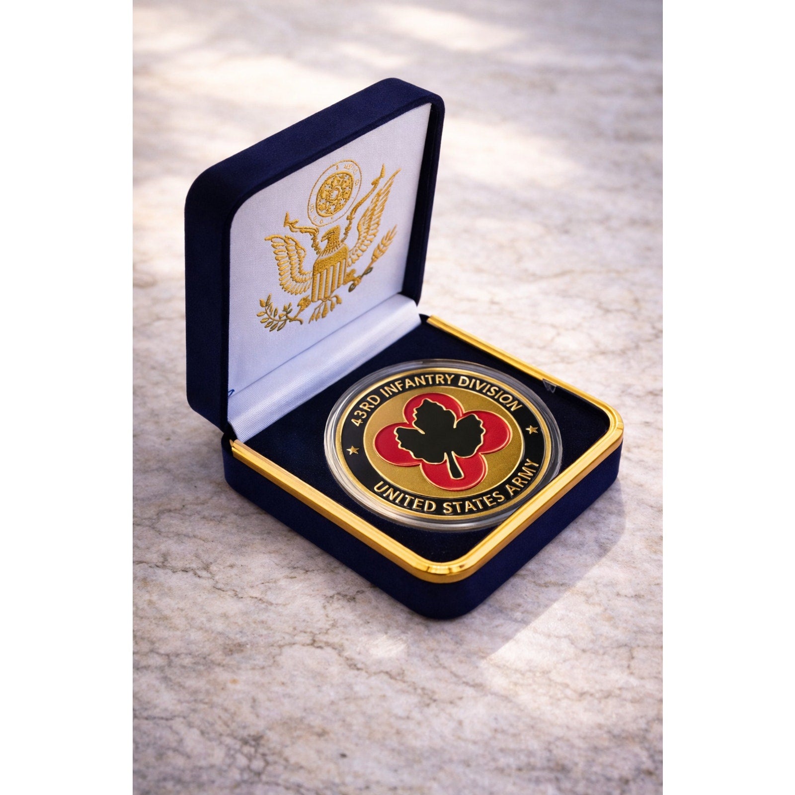 U.S. Army 43rd Infantry Division Challenge Coin with Case ·FAST SHIPPING· ·NEW·