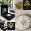 Army MI Military Intelligence Unit Challenge Coin With Retirement Award
