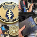 US ARMY SPECIAL FORCES DE OPPRESSO LIBER w/Credential coin holder wallet