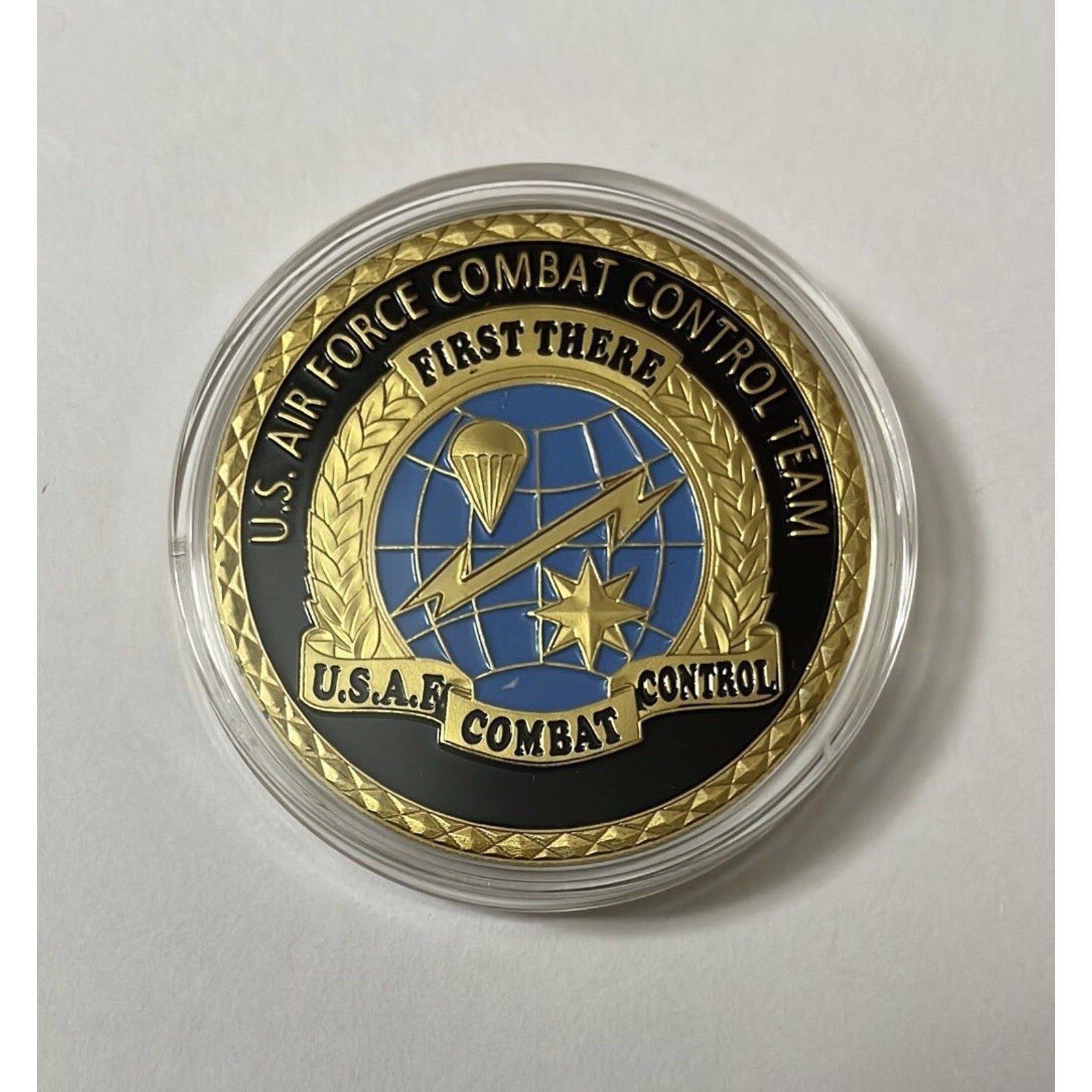 COMBAT CONTROL Challenge Coin AIR FORCE USAF Wing Fast Ship w/ Retirement Award