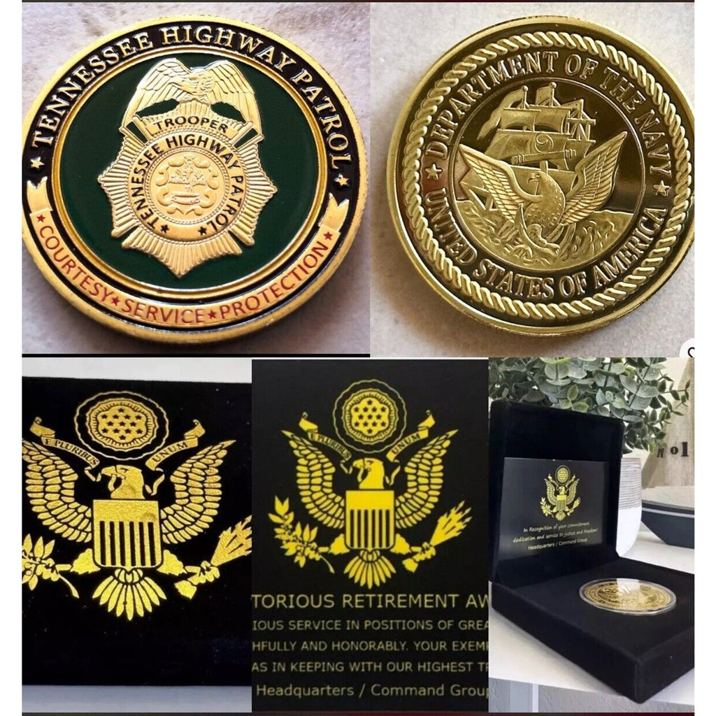 TENNESSEE HIGHWAY PATROL Officer Challenge Coin Retirement Award