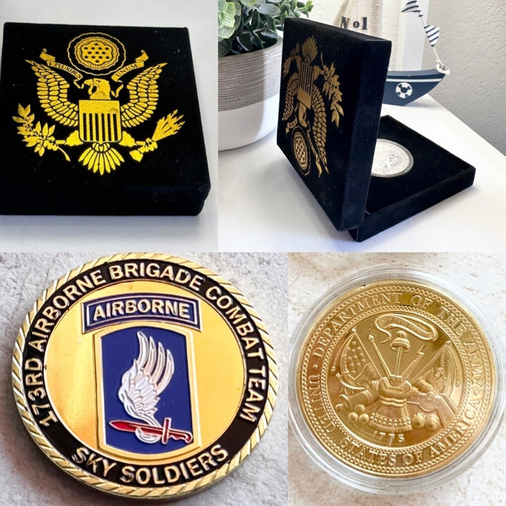 US Army 173 Rd AIRBORNE BRIGADE COMBAT TEAM Sky Soldiers w/ Retirement Award