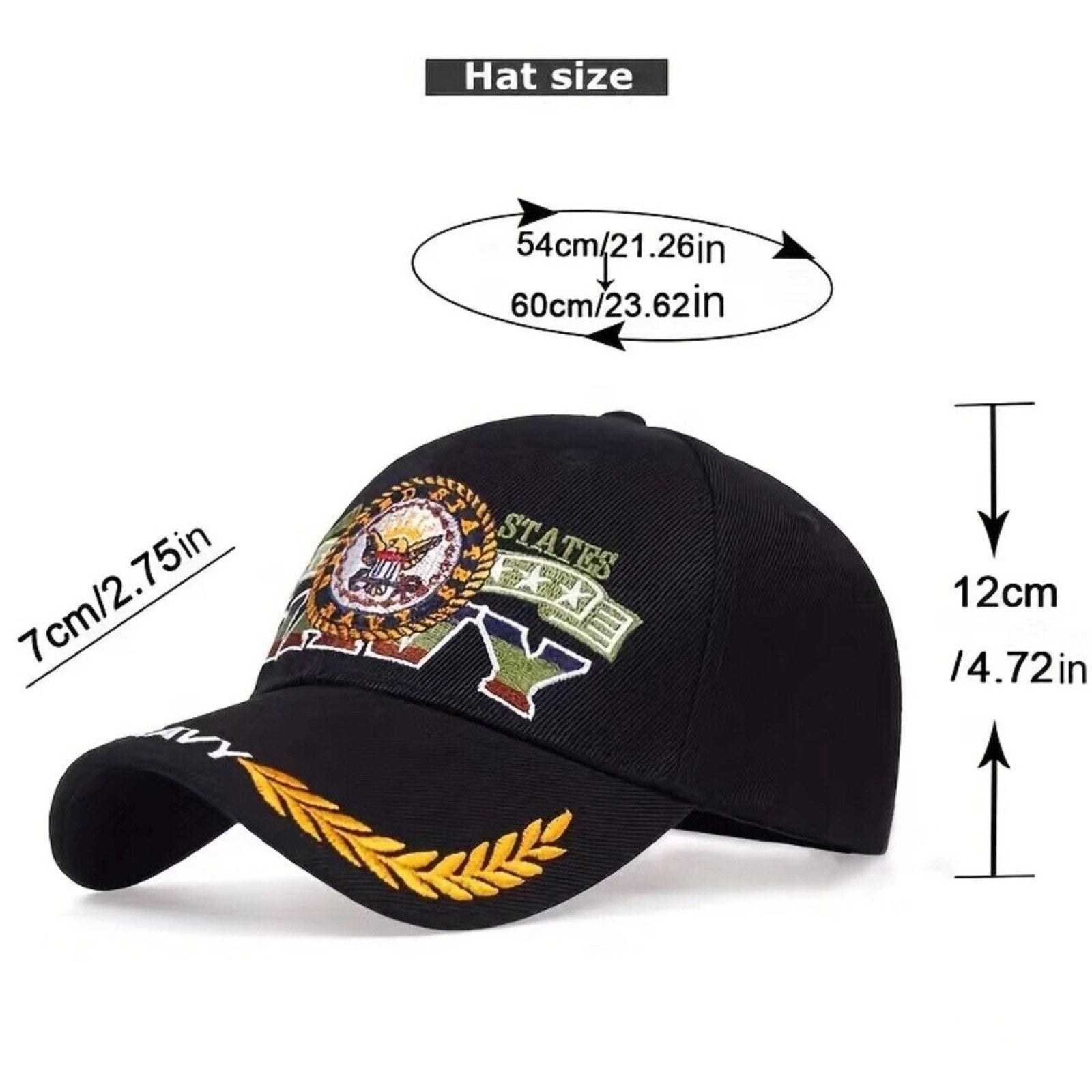 Classic Letter NAVY Hat Embroidered Cotton Baseball Cap For Men Trucker Hat