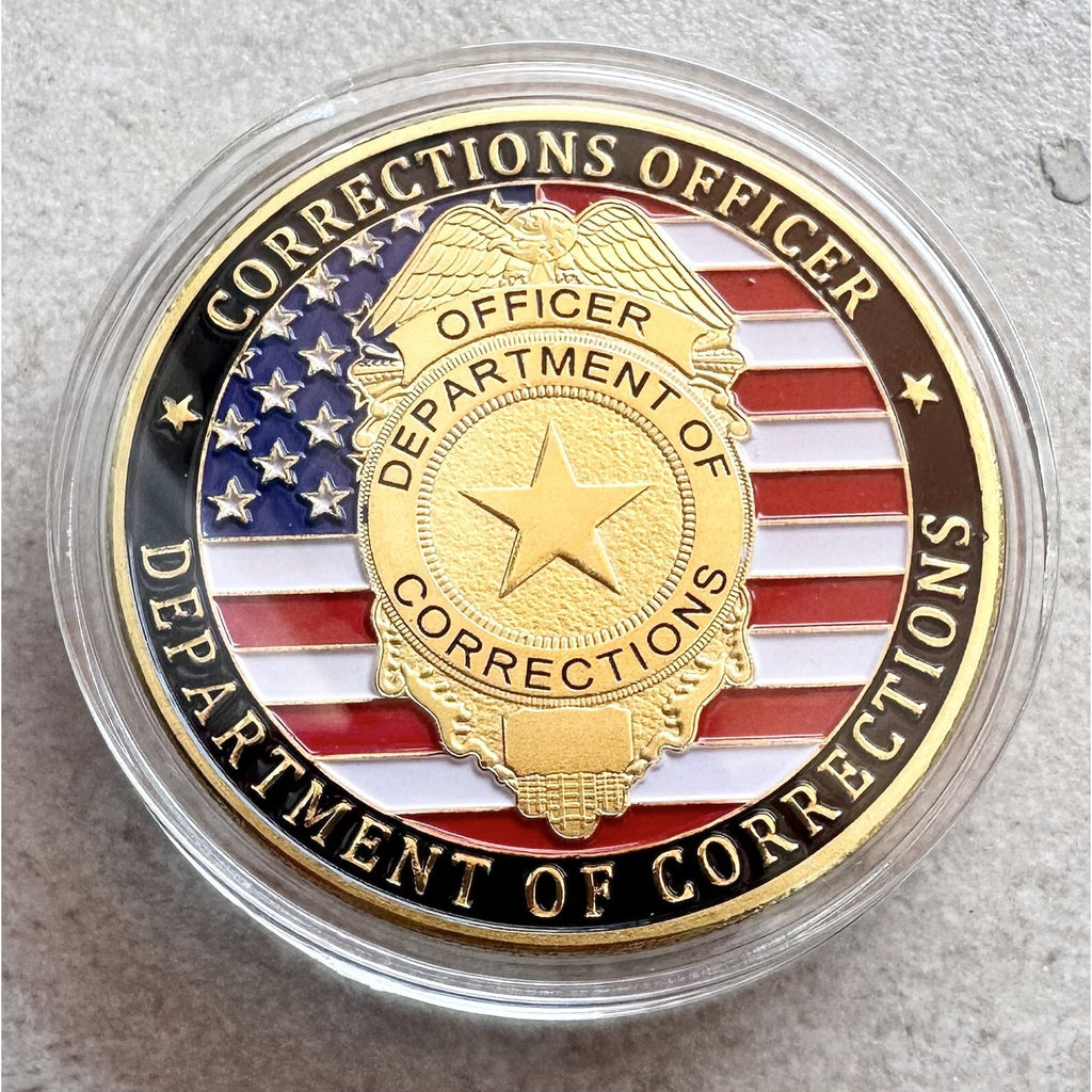 Department of Corrections Officer Challenge Coin w/ Retirement Award