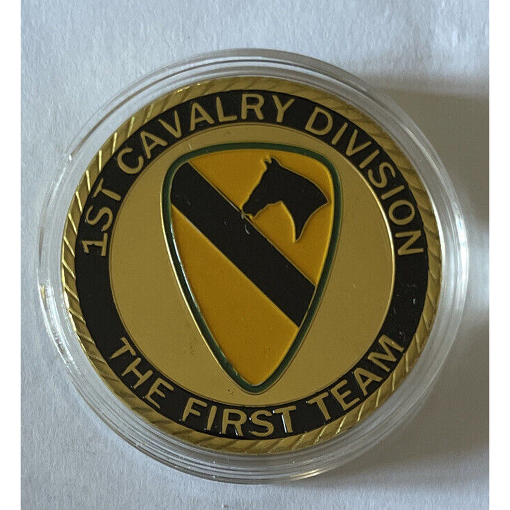 Fort Hood - 1st Calvary Division Coin USA army With Special Velvet Case