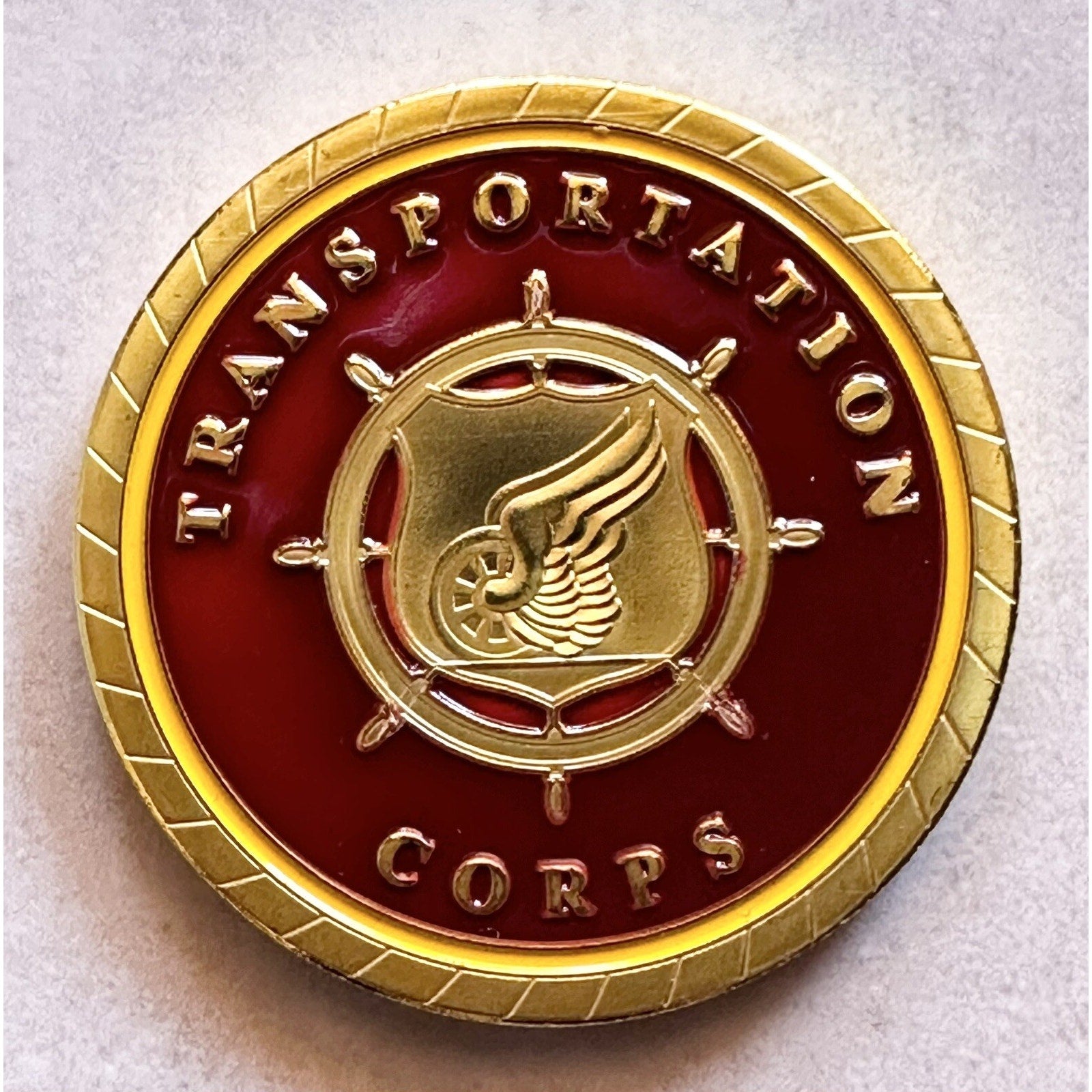 ARMY TRANSPORTATION CORPS 1.5” CHALLENGE COIN w/ Retirement Award