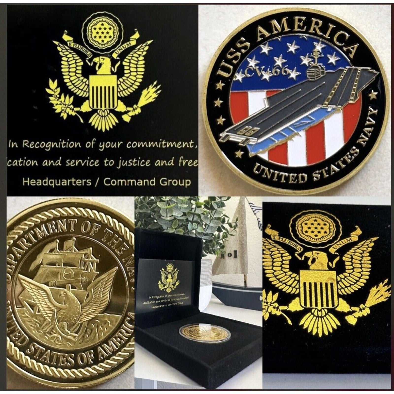 US NAVY - USS AMERICA CV-66 Challenge Coin USA