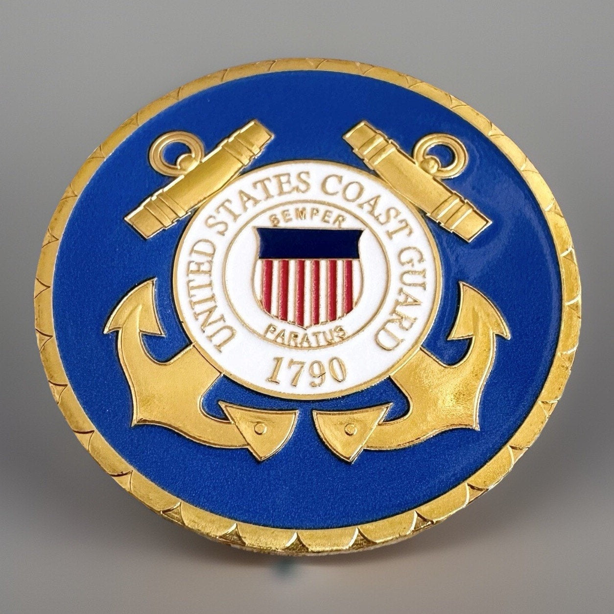 US COAST GUARD INTELLIGENCE Challenge Coin With Blue Velvet Case. Fast Shipping!