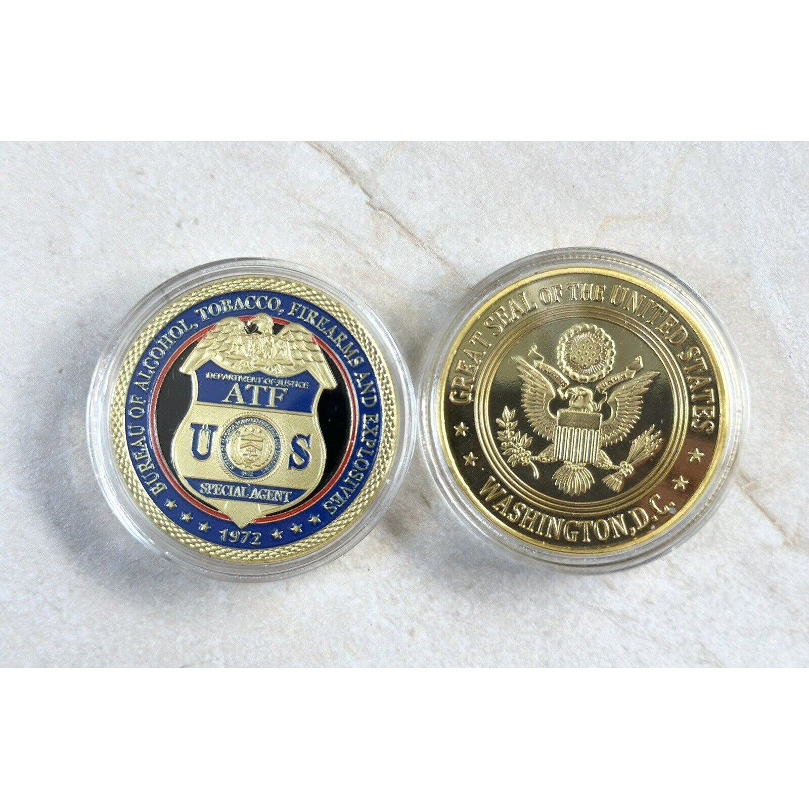 DOJ ATF Special Agent Badge Presidential Gift Box Coin