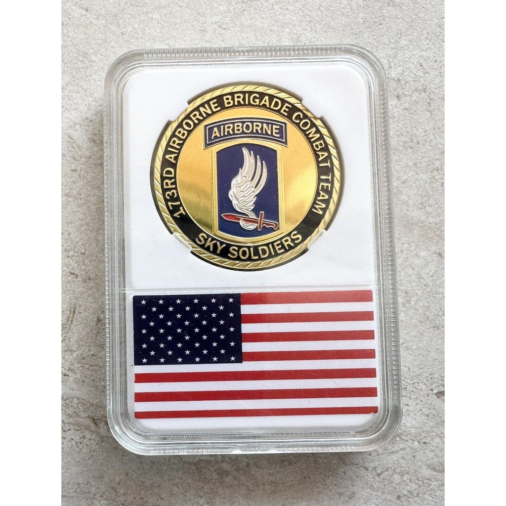 173 Rd AIRBORNE BRIGADE-Sky Soldiers Challenge Coin US Army Division With Case