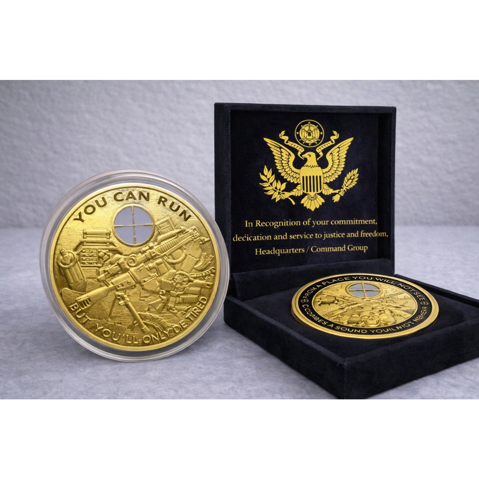U S ARMY SNIPER "ONE SHOT*ONE KILL" Challenge Coin 82nd Archivement Arward