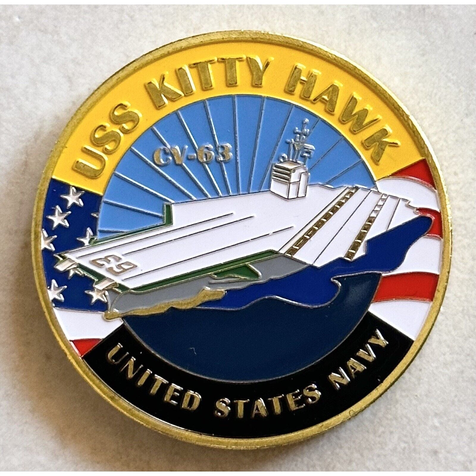US NAVY - USS KITTY HAWK - CV-63 - Challenge Coin .USN
