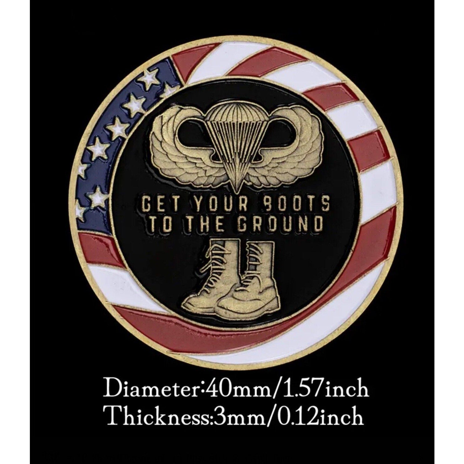 US 82nd Airborne Division Get Your Boots To The Ground Bronze Plated Coin